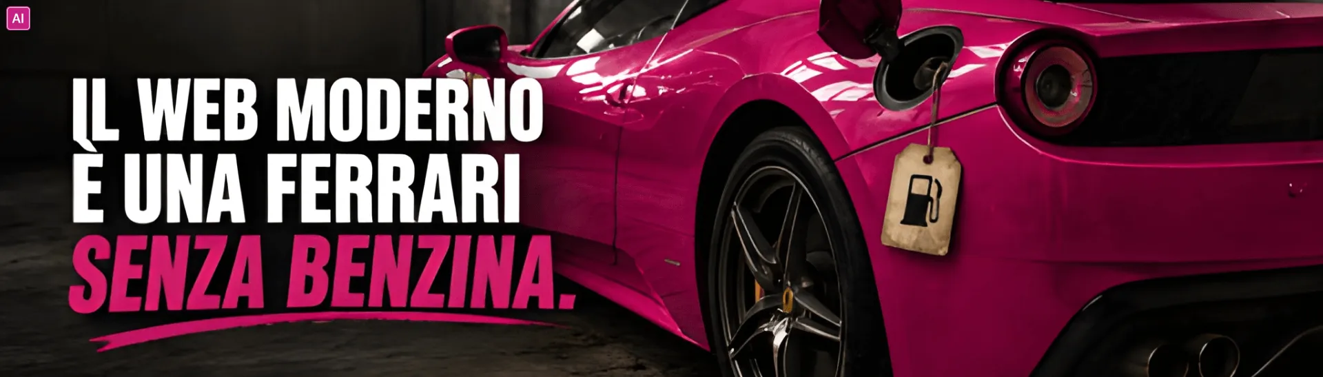Una ferrari senza benzina in garage